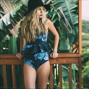 Albion Fit Blue Floral Two Piece